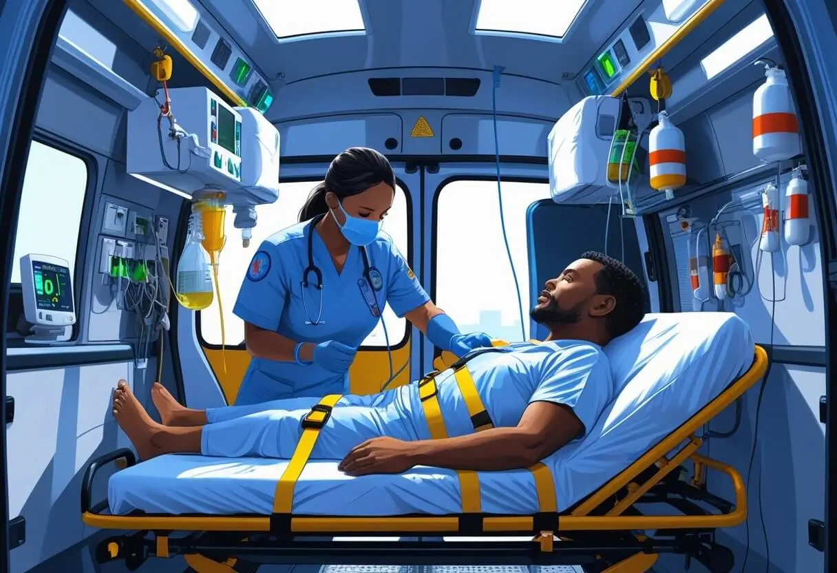 paciente na ambulancia